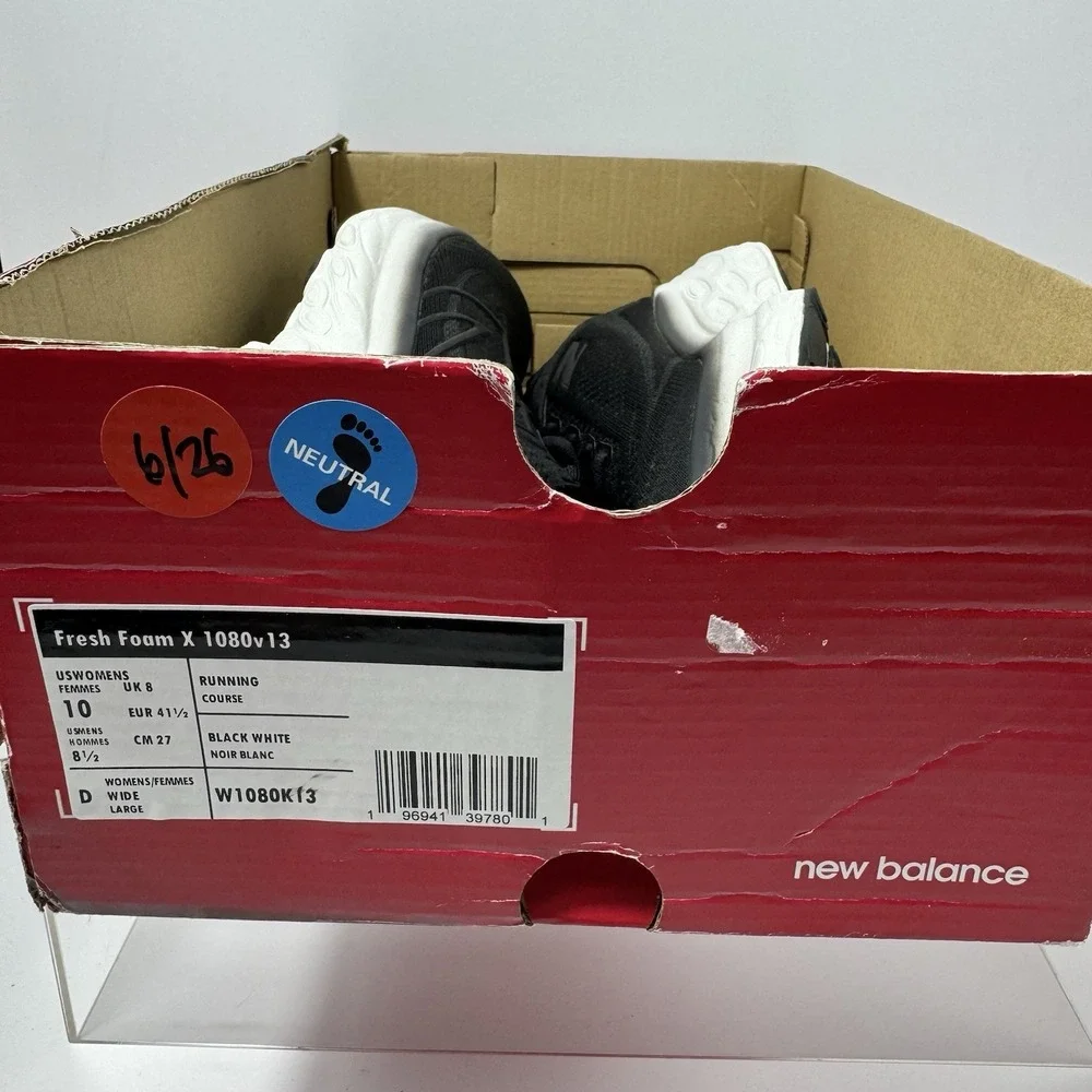 New Balance Fresh Foam 1080v13 W1080K13 Black Size 10 Women's Wide / Men's 8.5